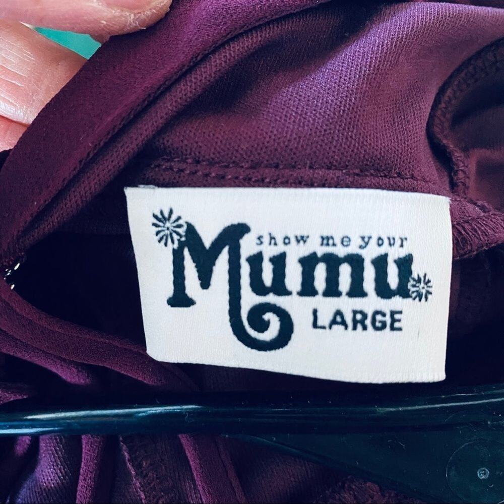 Show Me Your Mumu “Faye Flutter Maxi” in Merlot Chiffon Wedding Bridesmaid L - Picture 4 of 6